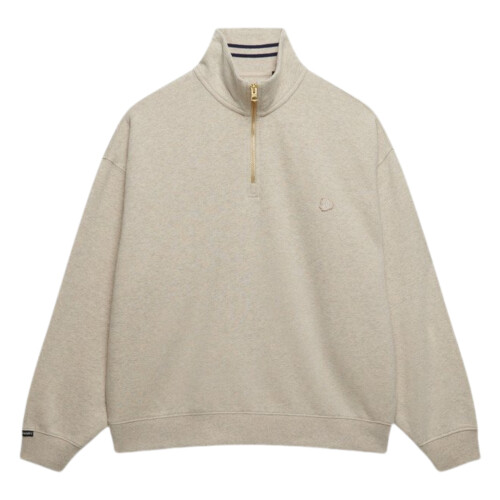 Superdry (8, Pumice Marl) Superdry Womens Monogram Half-Zip Sweatshirt