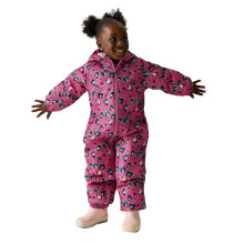 (12-18M, Raspberry Rose Leopard) Regatta Kids Childrens Splosh III Outdoor Thermal Waterproof Rain Puddle Suit