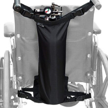 Oxygen cylinder holder for wheelchair, backpack with holder for hose