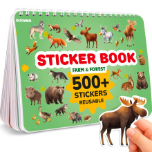 (Farm & Forest) QUOKKA Sticker Book for Kids Ages 3-5 - 500+ Stickers, 12 Colouring Pages & 12 Scenes - Travel Set