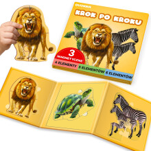(Safari 2) QUOKKA Magnetic Puzzles for Toddlers 2-3 - 3 Puzzles in One Book - Safari, Pets & Ocean Travel Toy