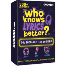 (Lyrics - R&B) QUOKKA Music Trivia Card Game for Adults - 90s & 2000s Hip Hop & R&B - 500+ Question Party Game