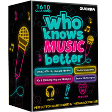 (Music Set) QUOKKA Music Trivia Card Game for Adults - 90s & 2000s Hip Hop & R&B - 500+ Question Party Game