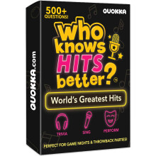 (Hits) QUOKKA Music Trivia Card Game for Adults - 90s & 2000s Hip Hop & R&B - 500+ Question Party Game