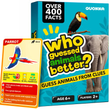(Animals) QUOKKA Kids Card Games Ages 6-8 - 50 Card Guessing Game - Countries, Animals & Nature Trivia