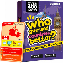 (World) QUOKKA Kids Card Games Ages 6-8 - 50 Card Guessing Game - Countries, Animals & Nature Trivia
