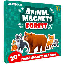 (Forest) QUOKKA Magnetic Puzzle Book for Toddlers 2-3 - Travel Toys for Kids 3-5 - 20+ Magnetic Pieces