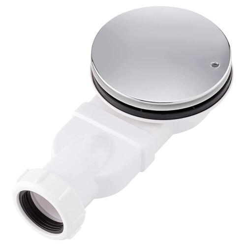 Lowprofile shower drain, chromeplated, 90 mm, 36 l/min, side outlet siphon
