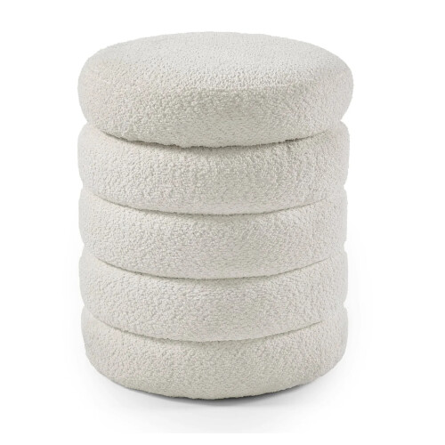 HAILEY STORAGE STOOL - IVORY BOUCLE 2