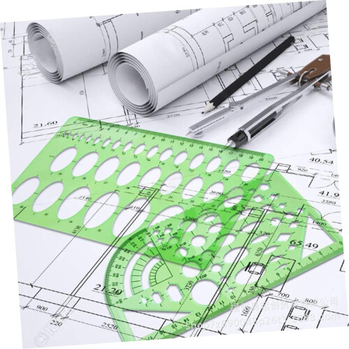 11Piece Geometric Drawing Template Set Transparent Plastic Ruler 1