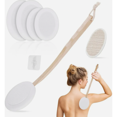Back lotion applicator, 7-piece back lotion applicator set with long handle and 4 replaceable pads, back lotion applicator, back brush, show