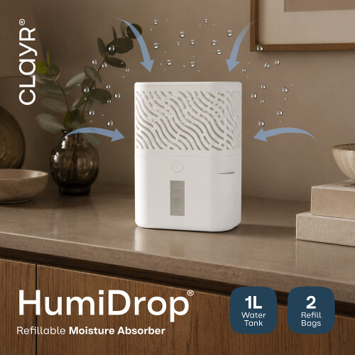 Clayr HumiDrop Refillable Dehumidifier Off White 1