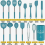 Umiten Chef Kitchen Utensil Set, 15-piece, Silicone, Navy Blue 2