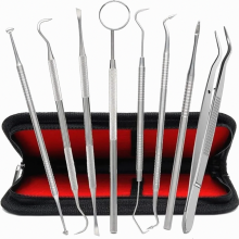 8-piece dental care set, tartar remover, teeth cleaning set, dental set, stainless steel dental instruments, dental tools, dental probe, sca