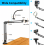 Overhead tripod for phone with ring light, flexible table camera arm with light, flexible table camera arm mount with ring light for live st 3