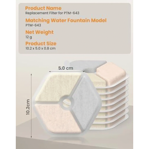 oneisall 9 Pack Replacement Filters for Wireless 4L Cat Fountain with Motion Sensor 1