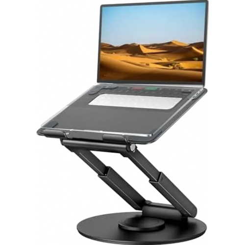 Supporto per laptop regolabile in altezza con base girevole a 360