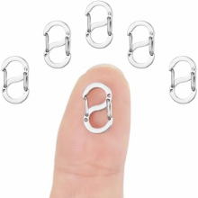 Amabro 5-Piece Double Opening Carabiner Clasps, Stainless Steel Necklace and Bracelet Shorteners, Metal Clasps, Necklace Closures