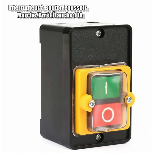 Pushbutton switch, AC220V>380V 10A single-phase>three-phase waterproof power control pushbutton switch, On/Off control button 2