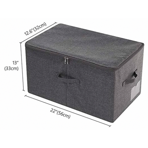 Contenitore extra large da 60 litri per coperte/piumoni con coperchio, nero/grigio 1
