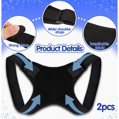 Back Straightener, 2 Pcs Posture Corrector Shoulder Strap, Adjustable Upper Back Support Straightener Posture Trainer, Back Straightener 1