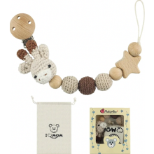 Handgemachte Kaninchen Design Schnullerkette Cup Catcher BPA-frei Sicherheitsgurt für Verstellbarer Kinderwagenkette zum Aufhängen von Trink