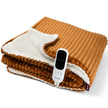 Couverture chauffante électrique, 180 x 130 cm, 140 W, caramel