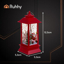 Lanterna de Natal LED vermelha, funciona a pilhas, 12,5 cm