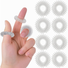 8 Stück Akupressur Ringe Set, Akupressurring für Finger Massage Ring Arthroroller Anti Stress Sensorische Fingermassagering, Massageringe fü