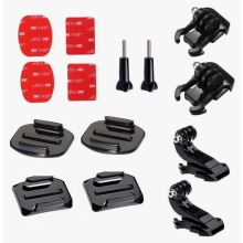 14 sets compatibel met GoPro-plakstrips en GoPro-montageaccessoires, platte en gebogen plakstrips, helmbevestigingen, compatibele helmbevest
