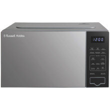 Russell Hobbs Touch Control Digital Solo Microwave 20L 800W in Silver with 10 Power Levels, 6 Auto Cook Menus, Defrost Control, Clock & Timer RHMT2005