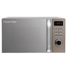 Russell Hobbs Titanium Digital Microwave 20 Litre 800W Solo Digital with 5 Power Levels, Defrost Function & Easy Clean, 60 Minute Timer, 8 Auto-Cook M
