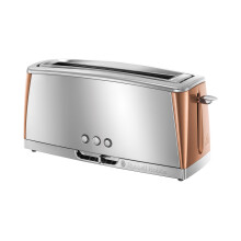 Russell Hobbs Long Slot 2 Slice Luna Toaster, Copper, 1420W Stainless Steel