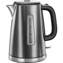Russell Hobbs Luna Grey Stainless Steel 1.7L Cordless Electric Kettle (Quiet & Fast Boil 3KW, Removable Washable Anti-Scale Filter, Easy Push Button l