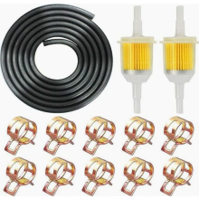 Laixin 1&4 polttoaineletkusarja - 2 metriä Ø 6 mm polttoaineletkua + 2 kpl 6 mm ja 8 mm polttoainesuodattimia + 10 kpl letkunkiristimiä A-ma