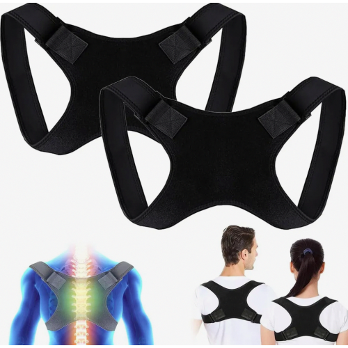 Back Straightener, 2 Pcs Posture Corrector Shoulder Strap, Adjustable Upper Back Support Straightener Posture Trainer, Back Straightener