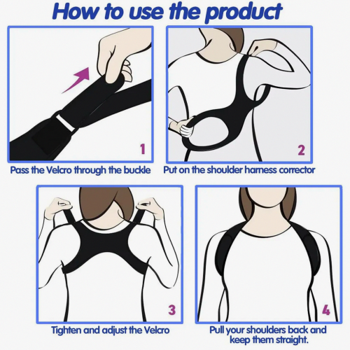 Back Straightener, 2 Pcs Posture Corrector Shoulder Strap, Adjustable Upper Back Support Straightener Posture Trainer, Back Straightener 2