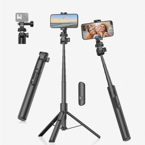 Phone tripod with remote control, selfie stick with high-strength legs 2