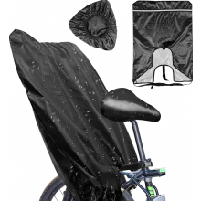 Zbssny Rain Cover for Child Bicycle Seat, 420D Oxford Fabric, Waterproof, Black with Reflective Stripes, Universal Fit