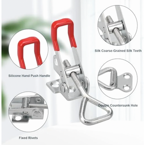 6 pieces stainless steel toggle latch GH-4001 box latch snap latch lever latch side panel latch locking hook toggle latch 1