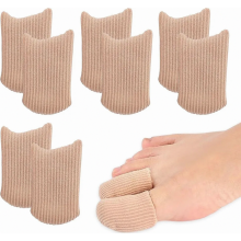8-piece gel toe protectors for big toes – soft fabric toe covers, anti-friction caps for men and women, foot care