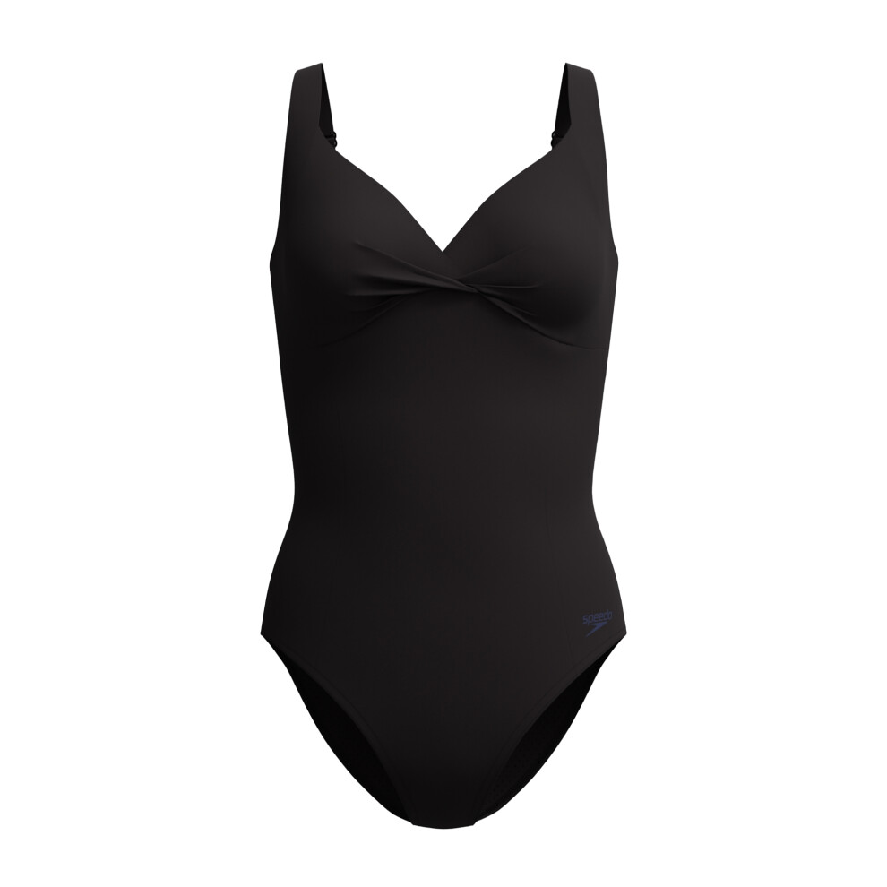 Speedo (16 Uk, Black) Womens/Ladies Twist Knot Shaping One Piece Swimsuit