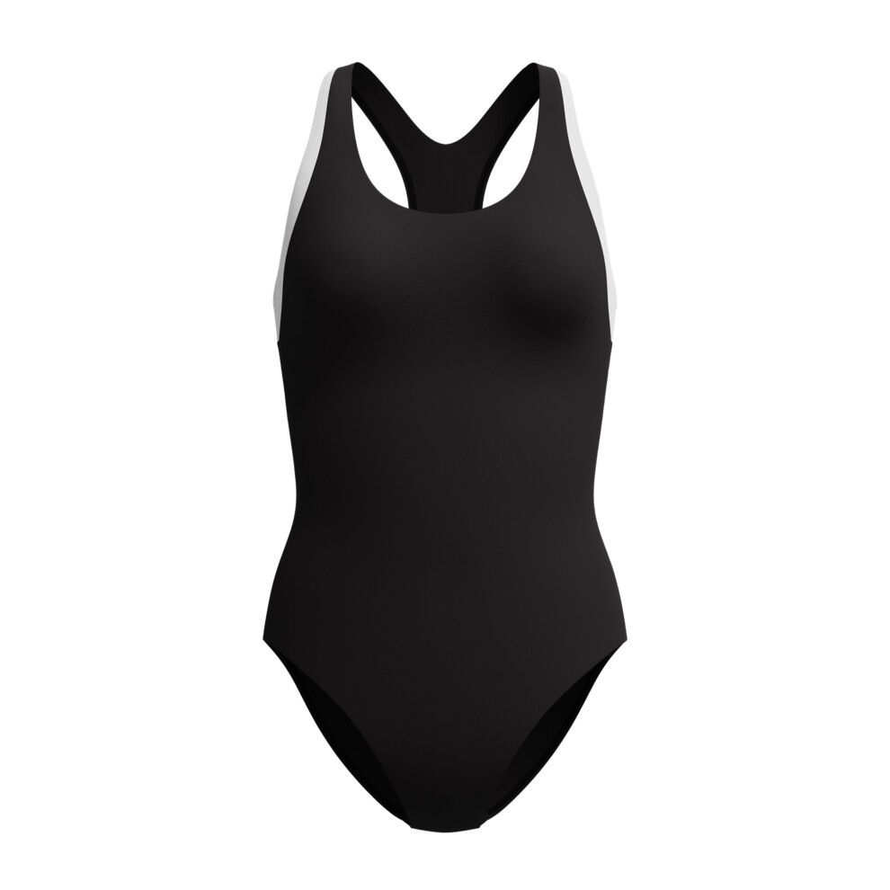 Speedo (10 Uk, Black) Womens/Ladies Colour Block Racerback One Piece Swimsuit