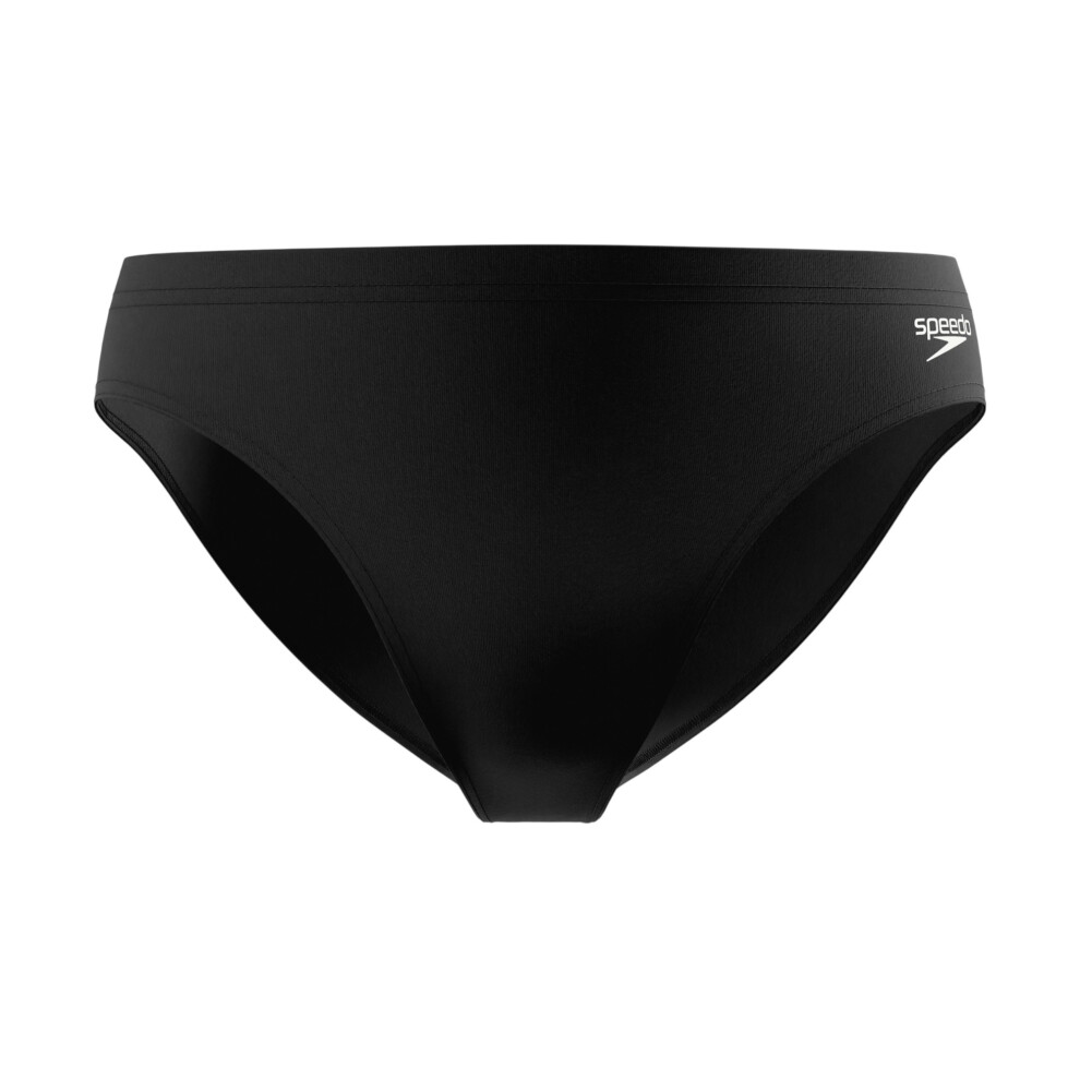 Speedo (Xs, Black) Mens Big Logo Endurance+ Swim Briefs