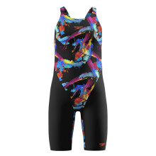 (11-12 Years, Black) Speedo Girls Endurance+ Max Open Back Legsuit