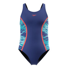 (12 Years, Navy) Speedo Girls Hyperboom Muscleback One Piece Swimsuit