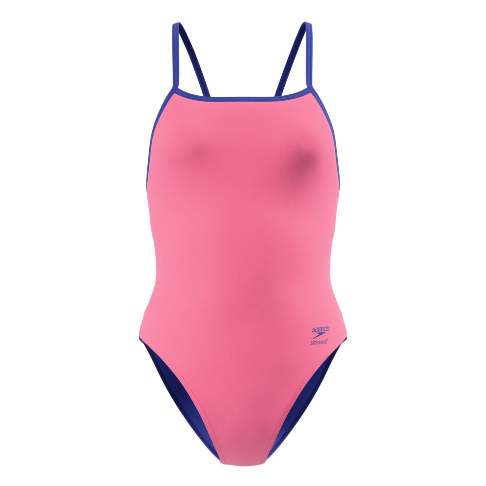 Speedo (4 Uk, Pink) Womens/Ladies Solid Triback One Piece Swimsuit