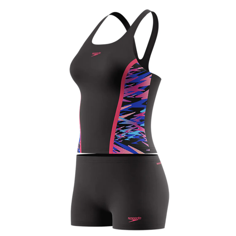 Speedo (6 Uk, Black) Womens/Ladies Hyperboom Splice Tankini Set