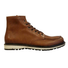 (7 UK, Tan) Firetrap Mens Wing Leather Contrast Sole Flat Ankle Boots