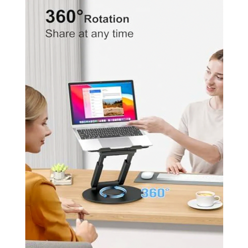 Supporto per laptop regolabile in altezza con base girevole a 360 1